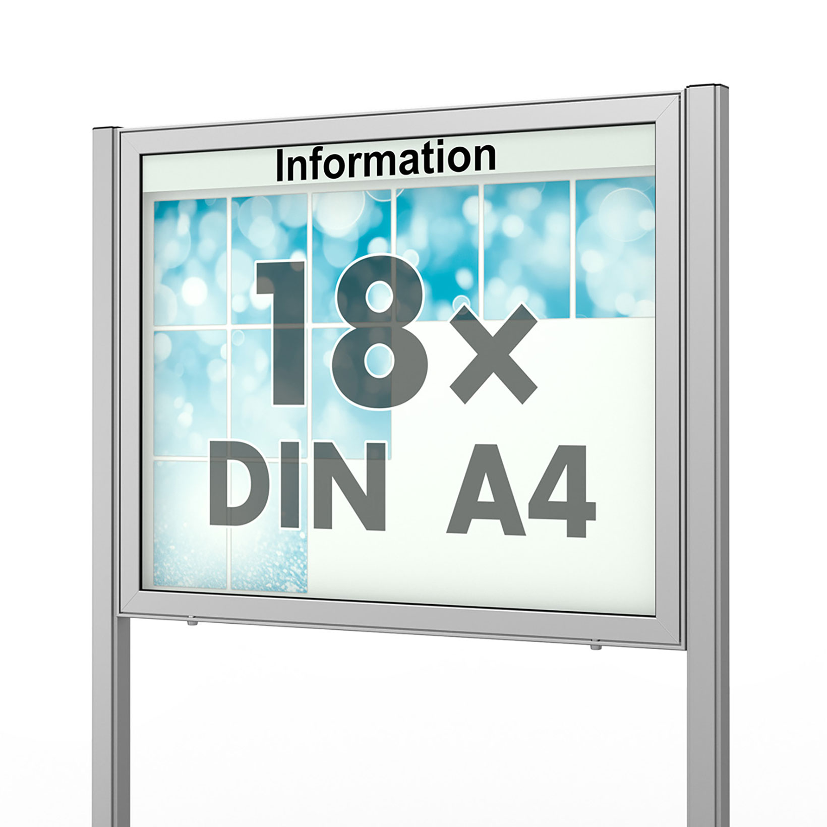 PLANUS 65 E Schaukasten - 18 x DIN A4 - freistehend