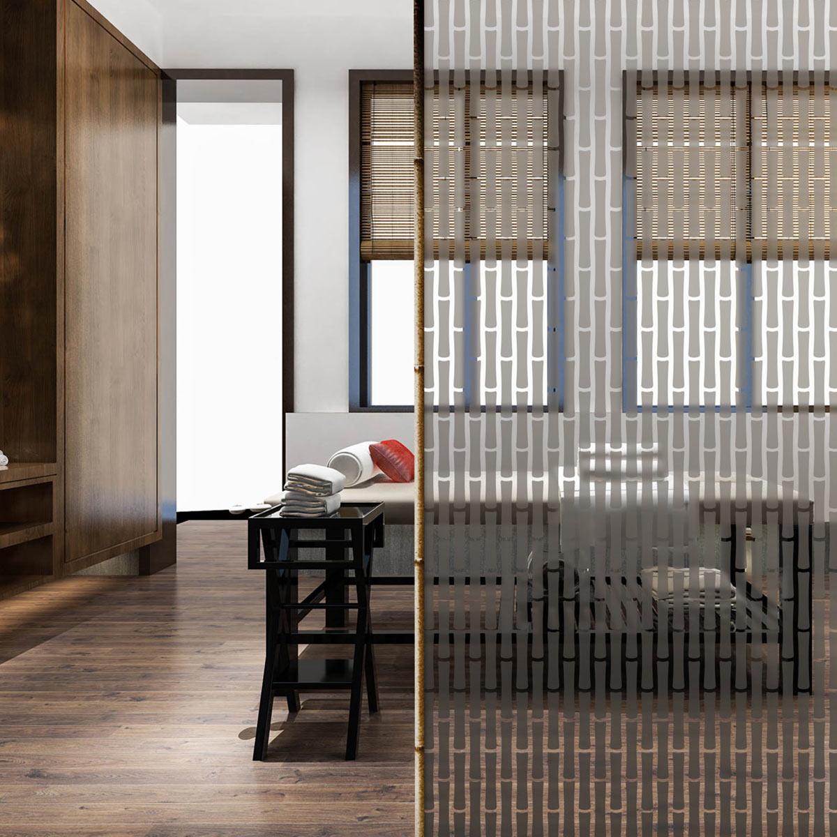 Sandstrahlfolie Bambus 01